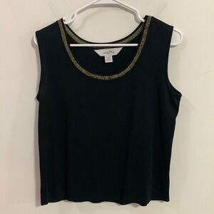 Ming Wang Tank top Bkack with gold color trim, Size Med, good condition